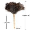 iHUFeather Ostrich Feather Duster 16 inch Feather Duster Fluffy Natural Genuine Ostrich Feathers with Wooden Handle and Eco-Friendly Reusable Handheld Ostrich Feather Duster for Cleaning Supplies view 2