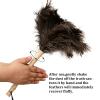 iHUFeather Ostrich Feather Duster 16 inch Feather Duster Fluffy Natural Genuine Ostrich Feathers with Wooden Handle and Eco-Friendly Reusable Handheld Ostrich Feather Duster for Cleaning Supplies view 4
