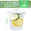 NEEBAKE 150 Sets 9 oz Disposable Plastic Cups With Lids - Clear Drinking Cups, Plastic Cups for Ice Coffee, Smoothie, Cold Drinks view 2