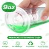 NEEBAKE 150 Sets 9 oz Disposable Plastic Cups With Lids - Clear Drinking Cups, Plastic Cups for Ice Coffee, Smoothie, Cold Drinks view 3