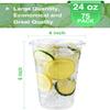 NEEBAKE 75 Sets 24 oz Plastic Cups With Lids - Clear Disposable Drinking Cups for Iced Coffee, Smoothie, Milkshake, Cold Drinks, Party view 2
