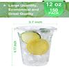 NEEBAKE 150 Sets 12 oz Clear Plastic Cups With Lids - Disposable Party Cups for Ice Coffee, Smoothie, Cold Drinks view 2