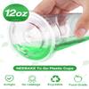 NEEBAKE 150 Sets 12 oz Clear Plastic Cups With Lids - Disposable Party Cups for Ice Coffee, Smoothie, Cold Drinks view 3