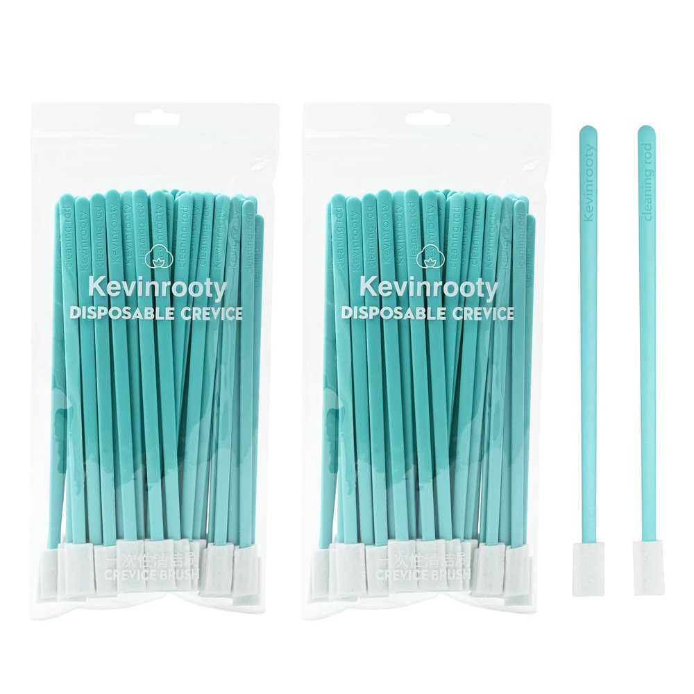 Kevinrooty 100PCS Disposable Crevice Cleaning Brush Tool kit, Disposable Toilet Brush, Disposable Toilet seat Cleaner Tool (Blue)