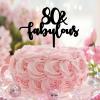 80 & Fabulous 80th Happy Birthday Cake Toppers Custom Name Any Age Number Eighty 80 Years Old Birthday Party Favors 80th Anniversary Birthday Keepsake Gifts For Men Women Acrylic Black view 2
