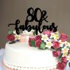80 & Fabulous 80th Happy Birthday Cake Toppers Custom Name Any Age Number Eighty 80 Years Old Birthday Party Favors 80th Anniversary Birthday Keepsake Gifts For Men Women Acrylic Black view 4