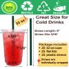 32 oz Clear Plastic Cups with Lids and Straws, Disposable Coffee Cups 25 Sets view 2