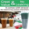 32 oz Clear Plastic Cups with Lids and Straws, Disposable Coffee Cups 25 Sets view 3
