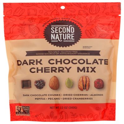 Second Nature Dark Chocolate Cherry Snack Mix, Resealable Pouch, Certified Gluten-Free Snack, 12 Oz (Pack of 6)