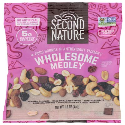 Second Nature Wholesome Medley Trail Snack Mix, Certified Gluten-Free Snack, 10 Count, 15 Oz (Pack of 4)