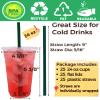 24 oz Clear Plastic Cups with Lids and Straws, Disposable Coffee Cups 25 Sets view 2