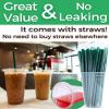 24 oz Clear Plastic Cups with Lids and Straws, Disposable Coffee Cups 25 Sets view 3