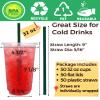 [50 Sets] 32 oz Clear Plastic Cups with Lids and Straws, Disposable Coffee Cups view 2