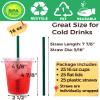 16 oz Clear Plastic Cups with Lids and Straws, Disposable Coffee Cups 25 Sets view 2