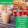 16 oz Clear Plastic Cups with Lids and Straws, Disposable Coffee Cups 25 Sets view 4