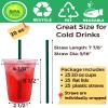 20 oz Clear Plastic Cups with Lids and Straws, Disposable Coffee Cups 25 Sets view 2