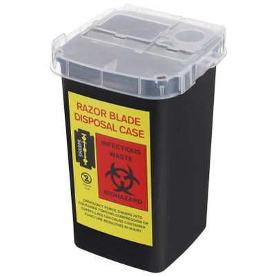 FOMIYES Blade Storage Box with Locking Snap-Top Lid Compact Razor Disposable Case for Safe Sharps Recycling in Barbershops and Salons 6.29X3.93X3.93 Inches