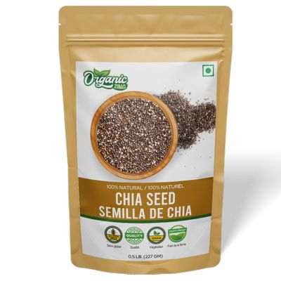 ORGANIC ZING Organic Chia Seeds - Plant-Based Omegas 3 and Protein, Perfect for Smoothies, Salads and Chia Puddings (454 Gram) Pack of 1