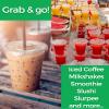 12 oz Clear Plastic Cups with Lids and Straws, Disposable Coffee Cups 25 Sets view 4