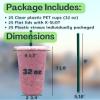 32 oz Clear Plastic Cups with Lids and STRAWS, Disposable Drinking Cups for Cold Drinks, Iced Coffee, Milkshakes, Smoothies, 25 Sets view 3