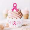 120PCS Breast Cancer Awareness Cupcake Toppers - Pink Ribbon Hope Cake Wrappers Decorations Party Supplies view 3