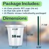Cappatua 16 oz Clear Plastic Cups with Lids and STRAWS, Disposable Drinking Cups for Cold Drinks, Iced Coffee, Milkshakes, Smoothies, 25 Sets view 3