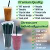 24 oz Clear Plastic Cups with Lids and STRAWS, Disposable Drinking Cups for Cold Drinks, Iced Coffee, Milkshakes, Smoothies, 25 Sets view 2
