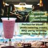 24 oz Clear Plastic Cups with Lids and STRAWS, Disposable Drinking Cups for Cold Drinks, Iced Coffee, Milkshakes, Smoothies, 25 Sets view 4