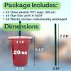 20 oz Clear Plastic Cups with Lids and STRAWS, Disposable Drinking Cups for Cold Drinks, Iced Coffee, Milkshakes, Smoothies, 25 Sets view 3