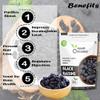 24 Karat Namo Organics - Afghani Black Raisins Seedless ( Kali Kishmish / kismis without seeds ) - 1 Kg Pouch - Black Resin grapes Dry Fruis view 3