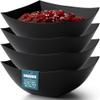Posh Setting - Black Plastic Serving Bowls for Party (8oz - 4 Pack) Square Bowls, Disposable Chip Bowls, Candy Bowls for Party Table, Salad & Fruit Bowls for Party, Candy Containers for Candy Buffet view 1