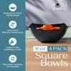 Posh Setting - Black Plastic Serving Bowls for Party (8oz - 4 Pack) Square Bowls, Disposable Chip Bowls, Candy Bowls for Party Table, Salad & Fruit Bowls for Party, Candy Containers for Candy Buffet view 2
