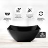 Posh Setting - Black Plastic Serving Bowls for Party (8oz - 4 Pack) Square Bowls, Disposable Chip Bowls, Candy Bowls for Party Table, Salad & Fruit Bowls for Party, Candy Containers for Candy Buffet view 3
