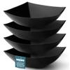 Posh Setting - Black Plastic Serving Bowls (32oz - 4 Pack) Square, Disposable, Salad & Fruit Bowls for Party Table, Candy Containers for Candy Buffet view 1