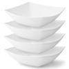 Posh Setting - White Plastic Serving Bowls for Party (32oz - 4 Pack) Square Bowls, Disposable Chip Bowls, Candy Bowls for Party Table, Salad & Fruit Bowls for Party, Candy Containers for Candy Buffet view 1