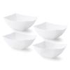 Posh Setting - White Plastic Serving Bowls for Party (8oz - 4 Pack) Square, Disposable, Salad & Fruit Bowls for Party Table, Candy Containers for Candy Buffet view 1