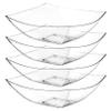 Posh Setting - Clear Plastic Serving Bowls for Party (32oz - 4 Pack) Square, Disposable, Salad & Fruit Bowls for Party Table, Candy Containers for Candy Buffet view 1