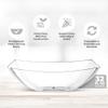 Posh Setting - Clear Plastic Serving Bowls for Party (32oz - 4 Pack) Square, Disposable, Salad & Fruit Bowls for Party Table, Candy Containers for Candy Buffet view 3