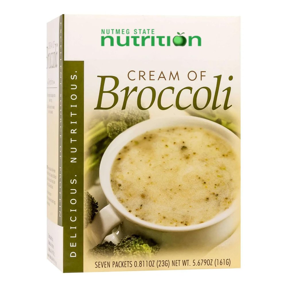 Nutmeg State Nutrition  High Protein Instant Soup Mix, Low Calorie, Low Fat, Low Carb, Ideal Protein Compatible, 7 Servings Per Box (Cream of Broccoli)