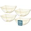 Posh Setting Gold Glitter Plastic Serving Bowls (8oz - 4 Pack) Square Disposable Containers for Party Table, Chips, Candy Buffet, and Salad view 1