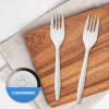 PAMI Medium-Weight Disposable Plastic Forks [400-Pack] - Bulk White Plastic Silverware For Parties, Weddings, Catering Food Stands, Takeaway Orders & More- Sturdy Single-Use Partyware Forks view 3