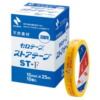 Nichiban ST-F10PAZ Cellophane Store Tape, 10 Rolls, 0.6 inches (15 mm) x 82.2 ft (25 m), Chicken