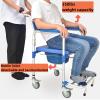 350lb Shower and Commode Chair, Elderly Wheelchair with Locking 360 Wheels & Removable Potty/Footrests, Portable Toilet Bath Chair for Adults, Disabled view 2