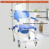 350lb Shower and Commode Chair, Elderly Wheelchair with Locking 360 Wheels & Removable Potty/Footrests, Portable Toilet Bath Chair for Adults, Disabled view 4