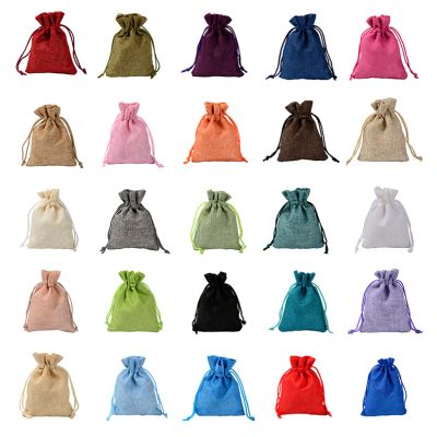 50PCS Burlap Gift Bags with Drawstring Linen Jewelry Pouches Wedding Hessian Jute Bags for Birthday Party Wedding Favors Gift Art and DIY Craft 9 Sizes (7x9 Inch)