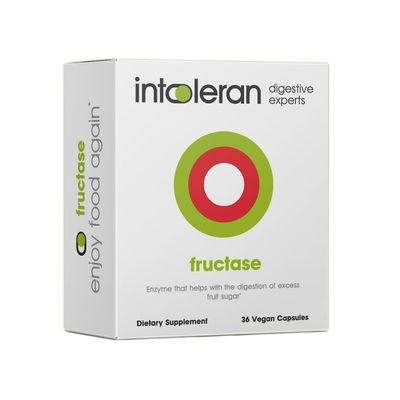 Intoleran Fructase Digestive Enzymes - 36 Capsules | Supplement for Fructose Intolerance | Enzymes to Help Digest Sugary Foods & Drinks (Fruit Sugar) | Fast Acting | Pure and Vegan | Low FODMAP