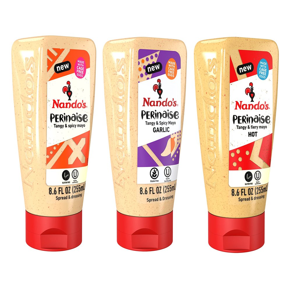 Nando's PERinaise Spicy Mayo Variety Pack - Original PERinaise, Garlic PERinaise, Hot PERinaise - Flavored Spread and Dressing - 8.5 fl oz - Pack of 3