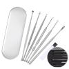 Healifty 1set Stainless Steel Ear Cleaning Scoops Portable Spiral Picks for Ear Wax Removal Cleaning Tool Kit Storage Box for Easy Use view 4