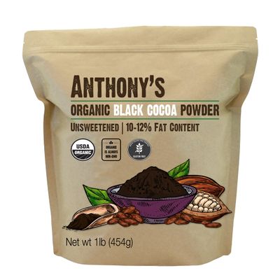 Anthony's Organic Black Cocoa Powder, 1 lb, Unsweetened, Dutch Processed, Gluten Free, Non GMO
