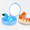 Beavorty 1set Portable Case with Brush Compact Holder for Storing and Cleaning Dentures Retainers Mouth Lightweight Easy to Carry view 3